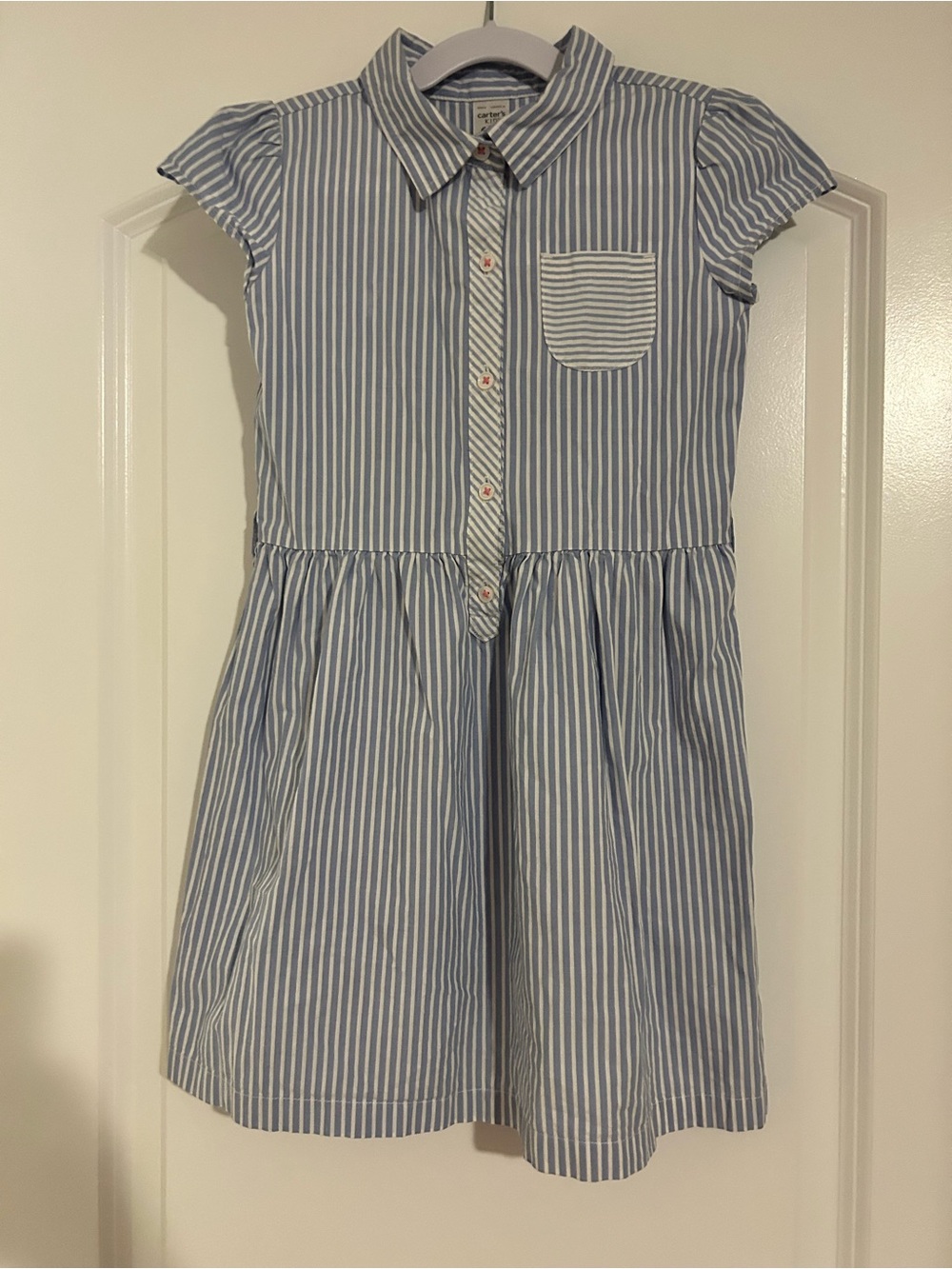 Carter's Blue and White Striped Shirt Dress